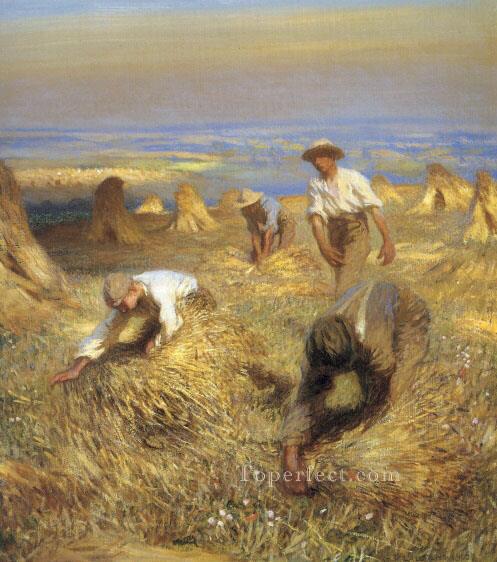 Harvest modern peasants impressionist Sir George Clausen Oil Paintings